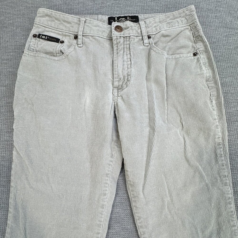 Lei Jeans Womens Size 1 Tan Corduroy Flare Bootcut Leg Mid Rise 100% Cotton Y2K - Picture 3 of 13